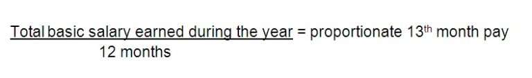 computation on 13th month pay