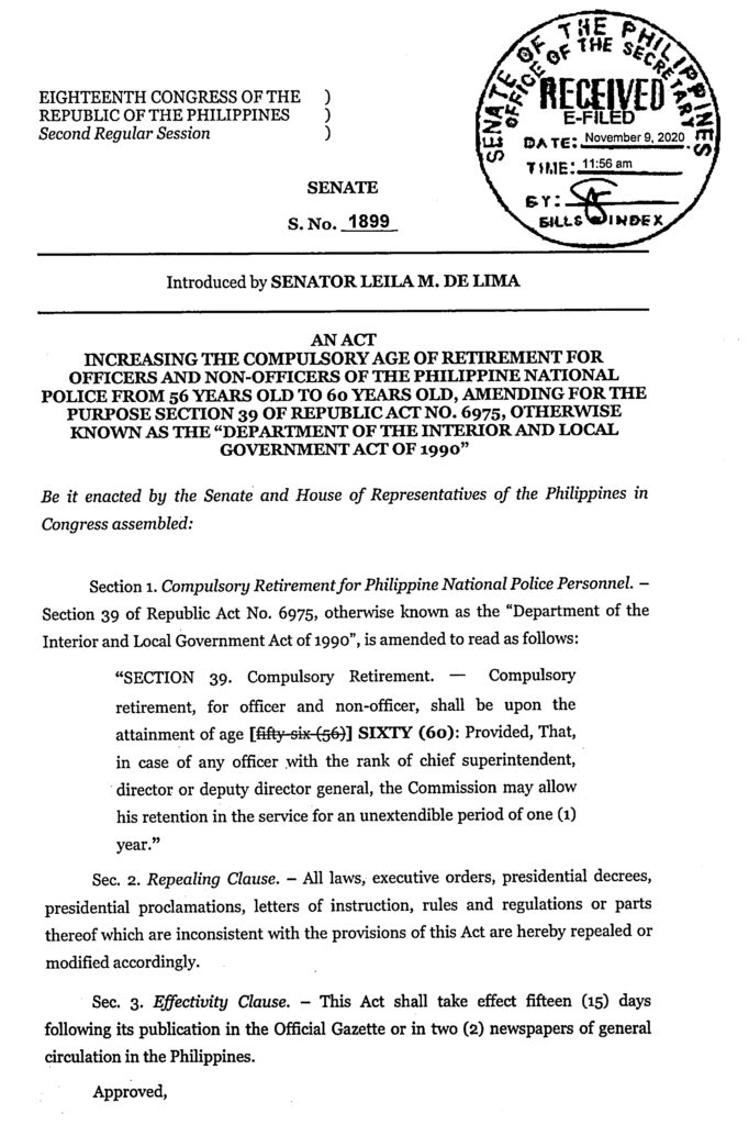 De Lima PNP compulsory age bill