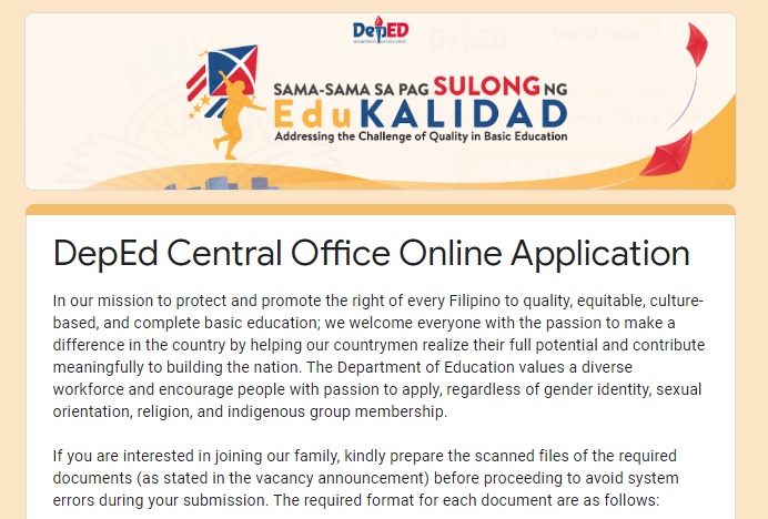 DepEd online application March 2021