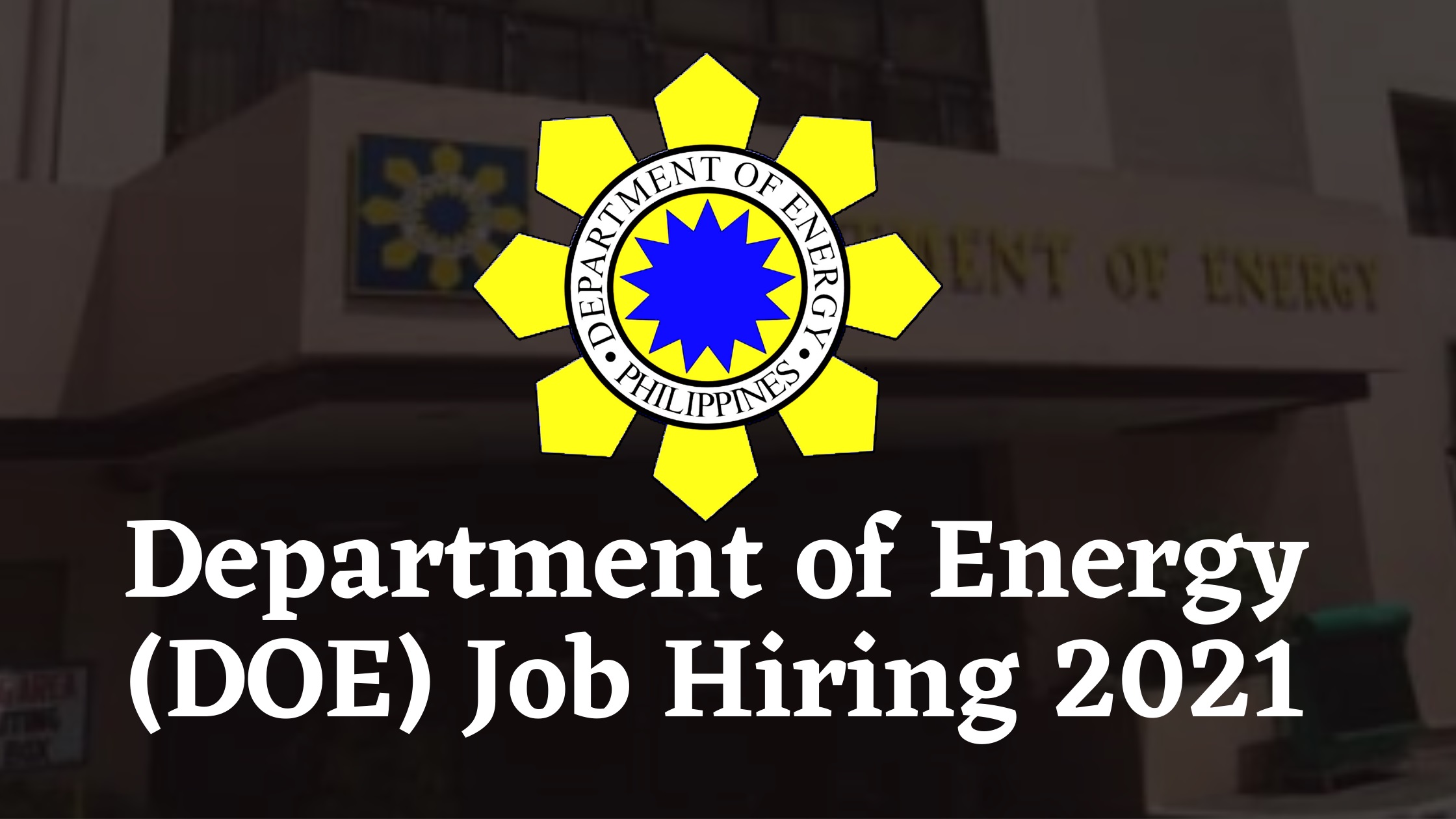 What is the department of energy job