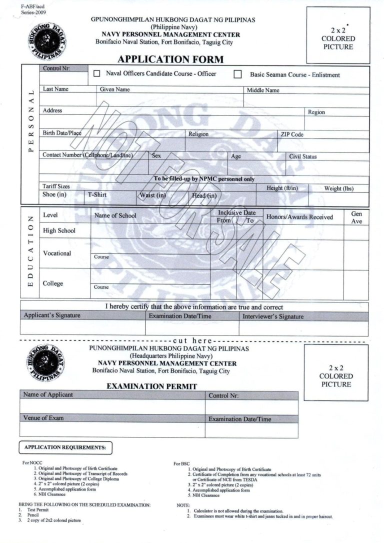 philippine navy application form