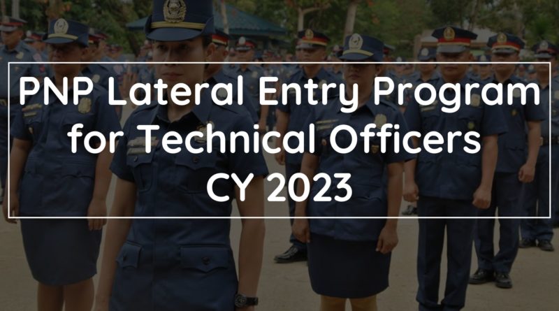 PNP Line and Technical Officers Lateral Entry 2023