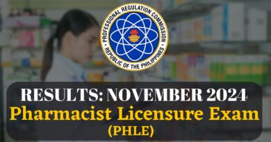 November 2024 Pharmacist Licensure Exam (PHLE) Results by PRC