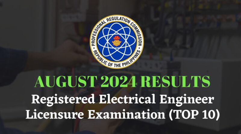 April 2024 Registered Electrical Engineer Licensure Examination (TOP 10)