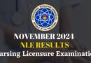 November 2024 Nursing Licensure Exam (NLE) Results by Professional Regulation Commission (PRC), Philippines