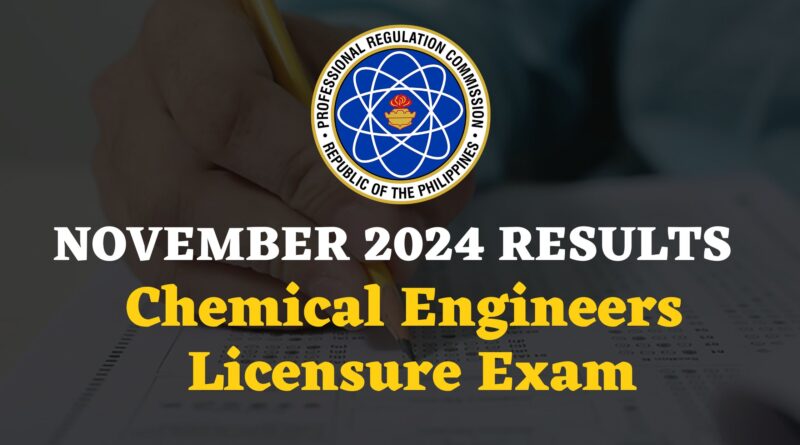 November 2024 Chemical Engineers exam results