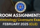 room assignments criminology exam february 2025 cle