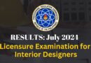 Licensure Exam for Interior Designers Results July 2024