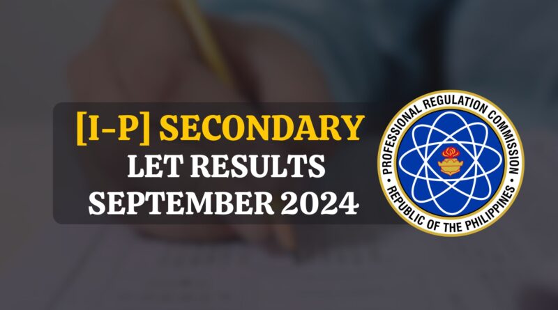 I-P September 2024 LET Secondary