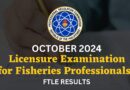 October 2024 Licensure Examination for Fisheries Professionals Results