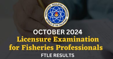 October 2024 Licensure Examination for Fisheries Professionals Results