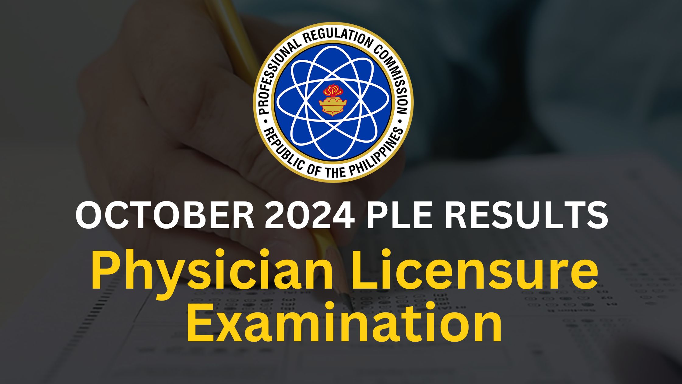 Physician Licensure Examination Results October 2023