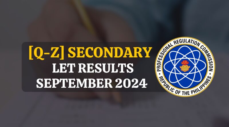 Q-Z September 2024 LET Secondary