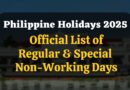 Image of Malacañang Palace with the title 'Philippine Holidays 2025: Official List of Regular & Special Non-Working Days' overlayed