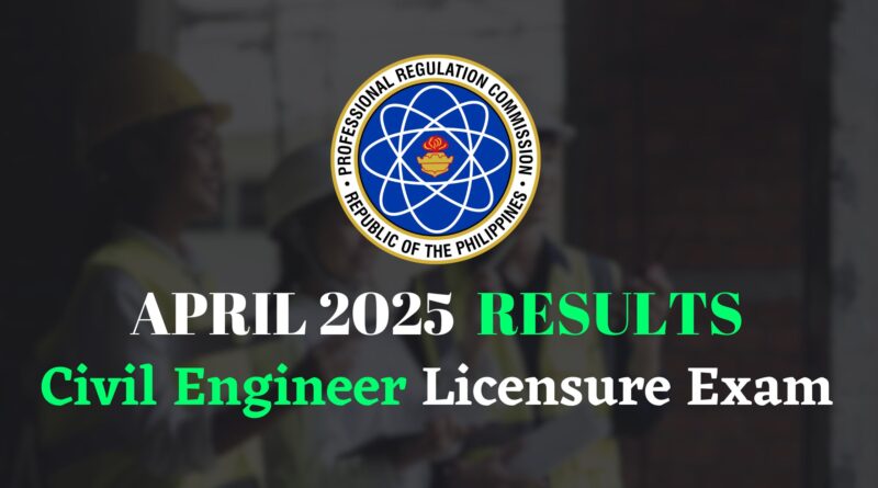Civil Engineer Exam April 2024 results cele