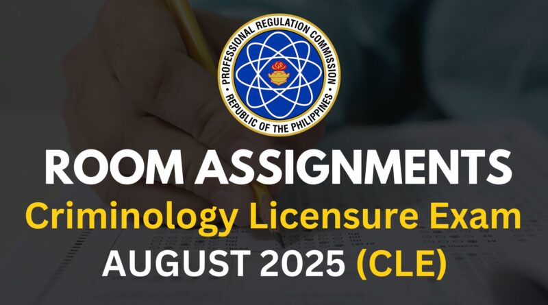 room assignments criminology exam august 2025 cle