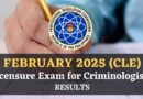 February 2025 Criminology Licensure Exam (CLE) results released by PRC – List of passers and topnotchers