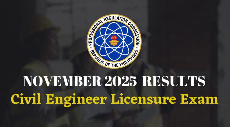 Civil Engineer Exam November 2025 results cele