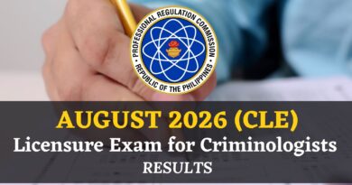 PRC official seal for the August 2026 Criminology Licensure Examination